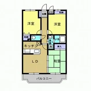 ハイツ・アムール【1階】の間取り