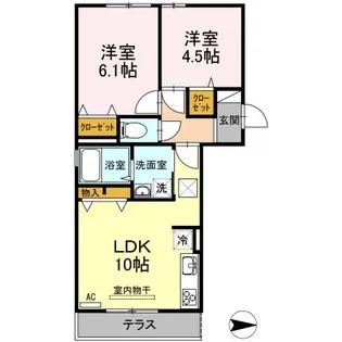 ピースコート プラグレス【1階】の間取り