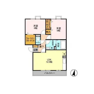 カーサ フェリーチェ B【2階】の間取り