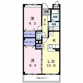 長崎県西彼杵郡長与町岡郷【マンション】の間取り