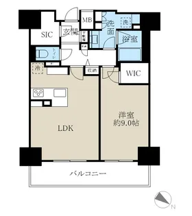 ロイヤルパークスER万代【8階】の間取り