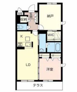 ブランシュール エスト【1階】の間取り