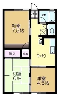 シティハイムみどり野【2階】の間取り