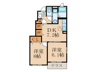 サニーコート川島 B棟【1階】の間取り