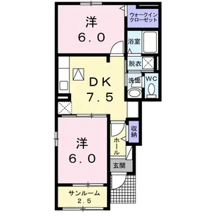 ネオリリーB【1階】の間取り