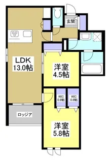 レジデンスリノア【2階】の間取り