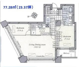 パークコート麻布十番ザタワー【20階】の間取り