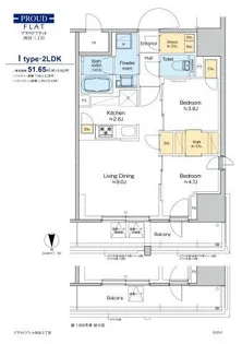 プラウドフラット四谷三丁目【11階】の間取り