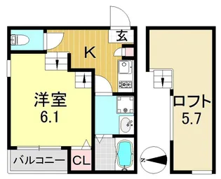 ハーモニーテラス平野西【1階】の間取り