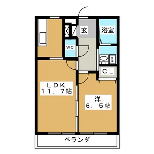 スカイヒルズ柳島【1階】の間取り