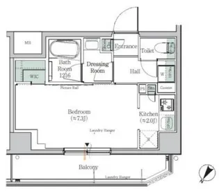 ONE ROOF RESIDENCE KIBA EAST【3階】の間取り