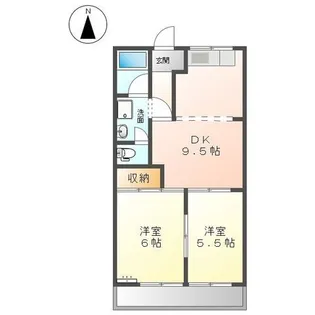 サンハイム桐山【2階】の間取り