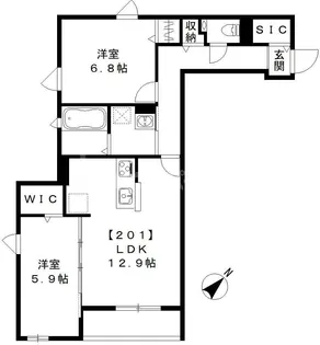 Y・ノヴェルA・B棟【2階】の間取り