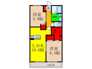 グレイスコート東太田A【1階】の間取り