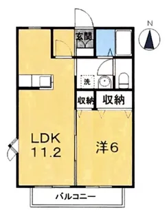 スカイコートI【1階】の間取り