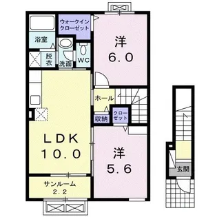 ジェンテII【2階】の間取り