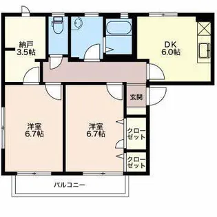 ミドルフィールド【1階】の間取り