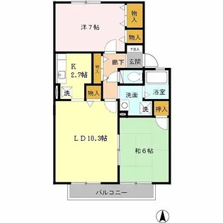 メルベーユO.Y【2階】の間取り