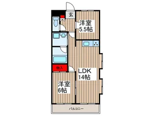 かしの木マンション【2階】の間取り