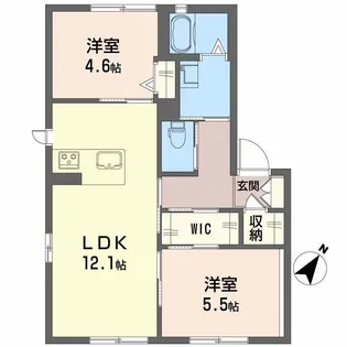 イーストリバーパラリア 壱番館【1階】の間取り