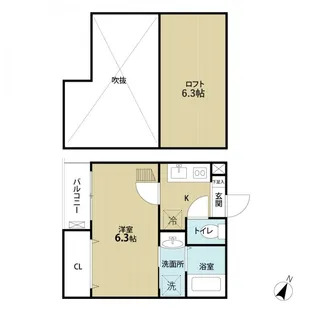 シエル荒巻【2階】の間取り