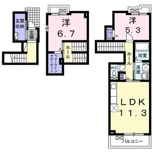 プロムナード倉敷【2階】の間取り