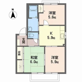 ハイツ岩郷 A棟【2階】の間取り