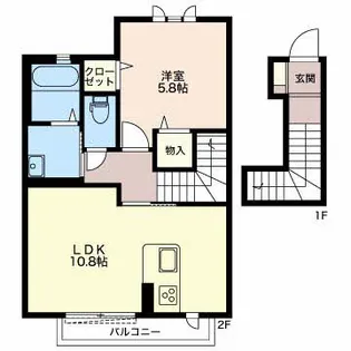 ベイサージュII【2階】の間取り