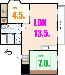 タウニー西川【2階】の間取り