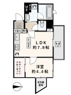 グランデュール鹿浜【6階】の間取り