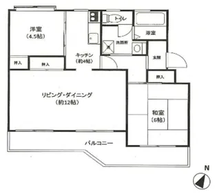 厚木毛利台ハイツ11号棟【4階】の間取り