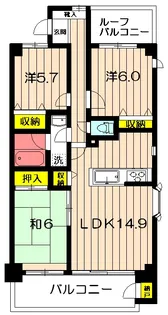 エーデルハイム武蔵野【4階】の間取り