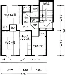 藤沢西部第1 3-9号棟【3階】の間取り