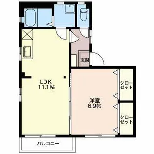 メゾン西条 B棟【1階】の間取り