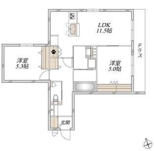 (仮称)稲城市押立ヘーベルメゾン【1階】の間取り
