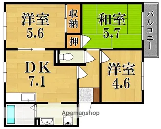 ハイツ池田D【1階】の間取り
