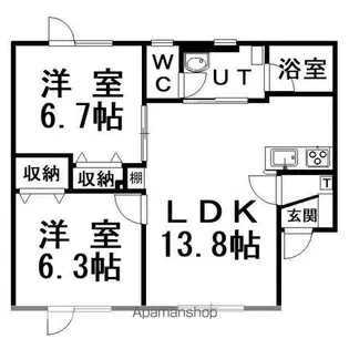 メゾンK.RII【1階】の間取り