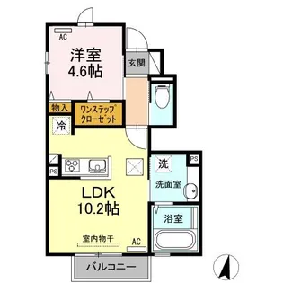 クローバーハイツ慶館【1階】の間取り
