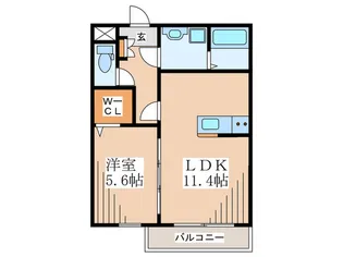 クレール志茂【1階】の間取り