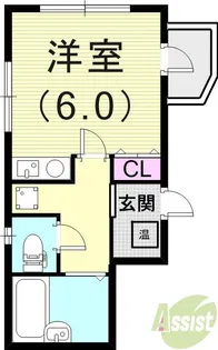 フルール西岡本【3階】の間取り