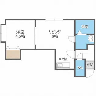 カフリシエ東札幌【2階】の間取り
