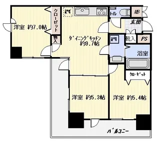 マートルコート調布III【9階】の間取り