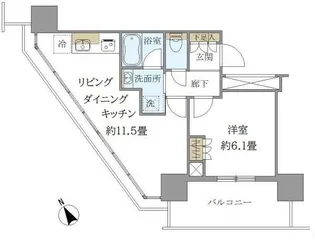 BrilliaTower 浜離宮【5階】の間取り