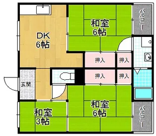 ビレッジハウス倉治【1階】の間取り