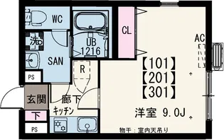 イクシオ南太田【3階】の間取り