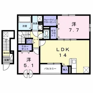 ボナール八尾南【2階】の間取り