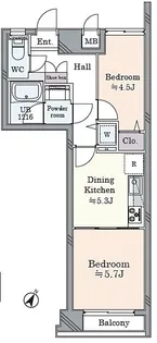 クレッセント目黒【1階】の間取り