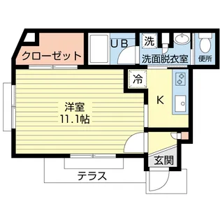 シャン・ド・フルール【1階】の間取り