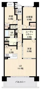 リーベスト西千葉【4階】の間取り