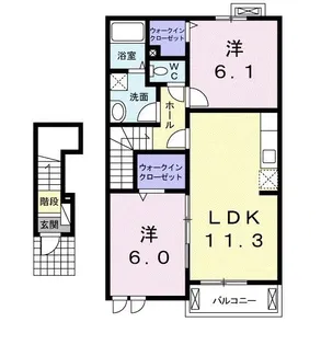 カーサ プリートB【2階】の間取り